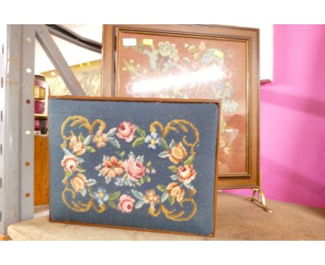Tapestry firescreen and matching tapestry footstool