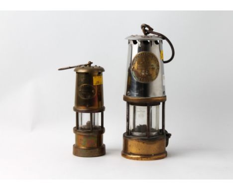 Eccles type SL safety miners lamp and smaller Hockley Lamp and Limelight Company miners lamp