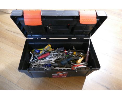 Toolbox of spanners, screwdrivers, files and other tools