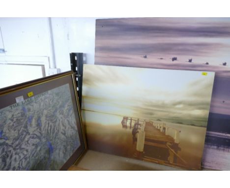 Two large canvas pictures and print of The Lake District Panoramic Map 5 Featuring The Fells