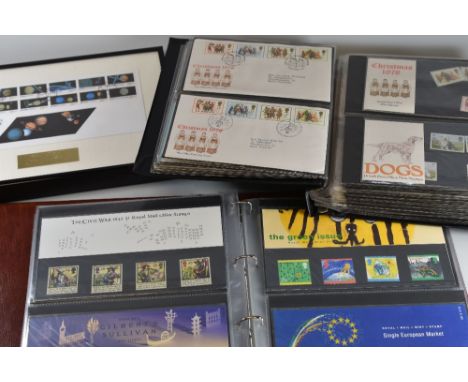 FIVE ALBUMS OF FIRST DAY COVERS and a framed commemorative 'Space Ops '92' first day cover