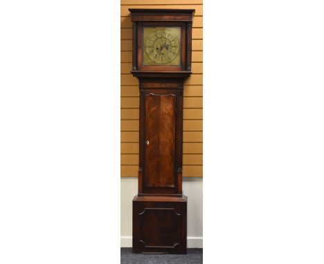 AN EIGHTEENTH CENTURY LONGCASE CLOCK BY JOSEPH WILKINSON OF WIGTON in mahogany and having a brass dial bearing Roman numerals