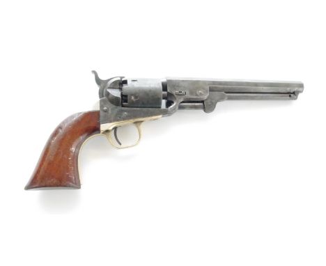 Colt 1851 Navy .36 calibre percussion revolver, New York address to the barrel, frame stamped `Colts Patent' matching serial 