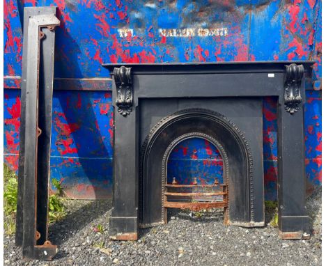 Constable Burton Hall - Victorian painted black cast iron swag design fire surround with mantle and grate H120cm x L161cmPOA 