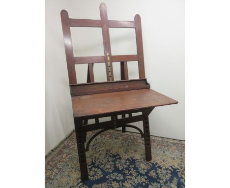 Scampston Hall - Victorian mahogany artist's adjustable easel, with paintbox W92cm D80cm H190cmPOA  https://www.bradleys.ltd/