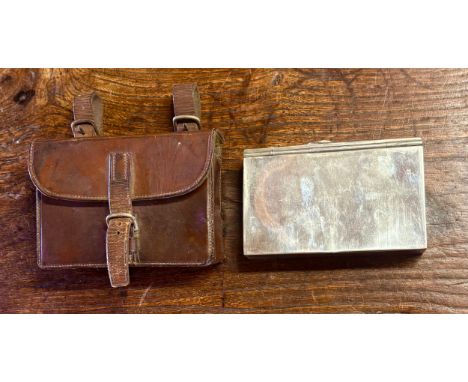 Victorian EPNS equestrian sandwich box, in leather case with saddle loop fittingsShipping £33.00 plus vat (UK Only)