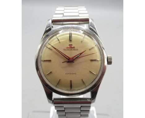 Jaeger LeCoultre stainless steel automatic wristwatch on later stainless steel bracelet with deployment clasp, signed silvere