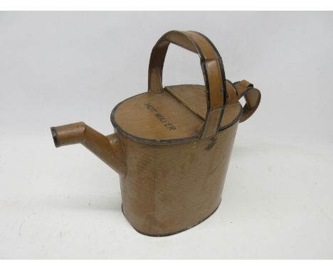 Carlton Towers - 20th century tole ware hot water can, painted as wood, W35cm D16cm H32Shipping £38.00 plus vat (UK Only)