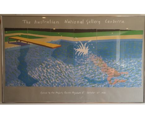 David Hockney Exhibition poster 'A Diver' for The Australian Nation Gallery Canberra October 12th 1982, pub. Tyler Graphics, 