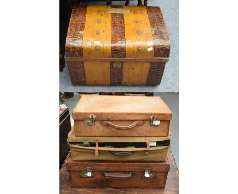 Three Victorian suitcases and a tin trunk (4)
