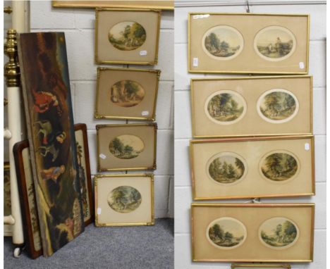 A set of twelve Le Blond &amp; Co. London / L A Elliot &amp; Co. Boston US coloured engravings each in the oval and framed as
