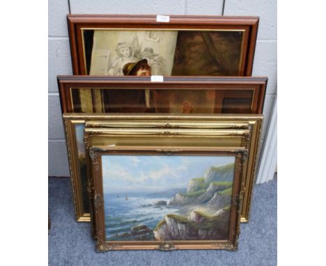 Follower of Erskine Nicol, The Winning move, bears signature, oil on canvas; together with a pair of watercolours by Roland S