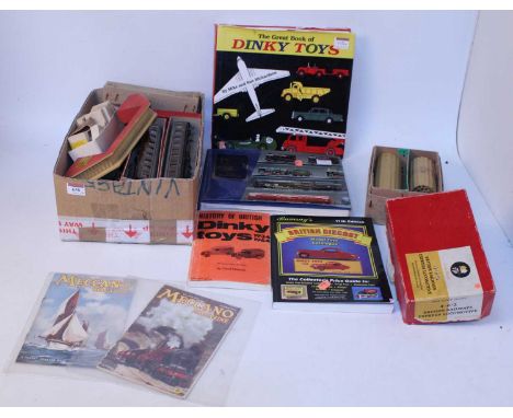 Small box containing various sundry Trix items ex-model makers workshop, including 14 packets of locomotive shoes, screws, cl
