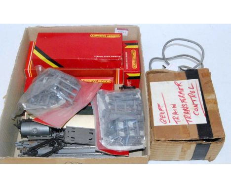 Two large and one small tray containing quantity of Triang and Hornby standard, Series 3 and system 1 track, some items boxed