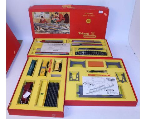 Triang TC series RS11 and RS13 train sets, bother complete except for oil bottles, both box lids tape repaired at corners (G-