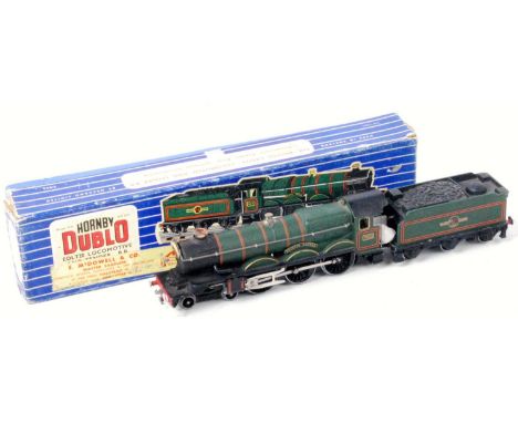 A Hornby Dublo 3-rail EDLT 20 "Bristol Castle" engine and tender complete with instructions and guarantee, some chips to pain