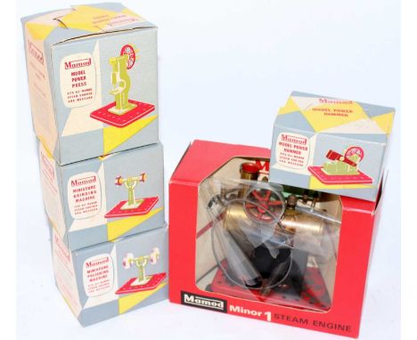 One tray containing a quantity of various boxed Mamod steam engine and lineshaft accessories to include a Mamod Minor 1 steam