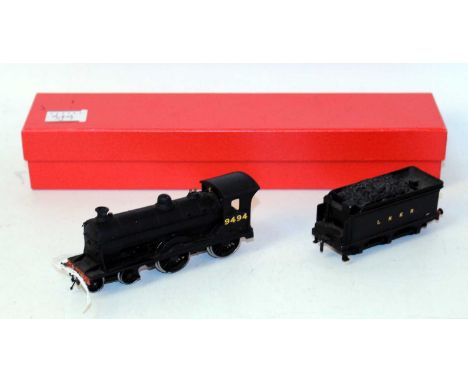 A GEM whitemetal kit built 4-4-0 engine and tender with Triang chassis matt black LNER No. 9494 (G)