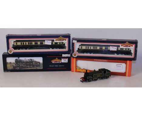 A Hornby R103 SR olive green Class M7 tank engine, no instructions (G-BG) together with Bachmann ref. 31-829 43XX No. 4331 fu