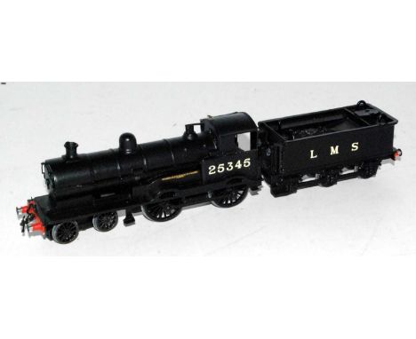 A GEM white metal kit built ex LNWR 4-4-0 engine and tender finished satin black as LMS No. 25345 'Foxhound' fitted with Romf