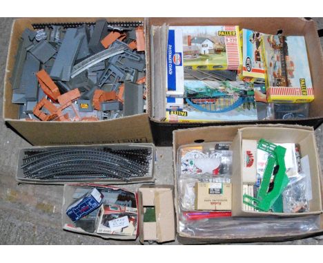 Several boxes containing a large quantity of model railway items by various manufacturers, Triang, Hornby, Mastermodels, Meri