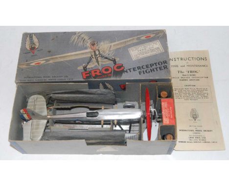 A frog boxed mark 4 Interceptor Fighter housed in the original pictorial box, appears complete with wings airscrew propeller,
