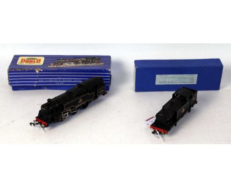 Two Hornby Dublo 3 rail tank locos: EDL17 0-6-2 BR69567, almost no marks (E) box lid only; with EDL 18 2-6-4  BR 80054 drop l