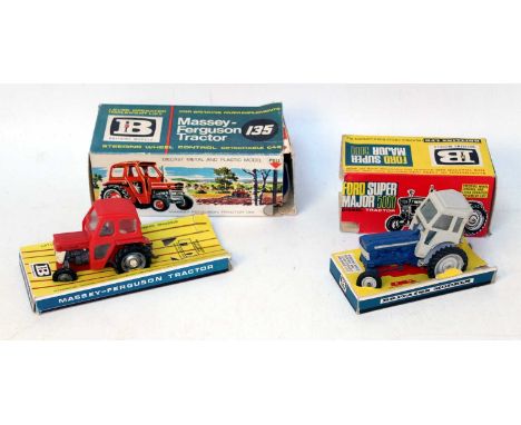 A Britains boxed tractor group, both examples incomplete and boxes heavily worn to include a No. 9529 Massey Ferguson 135 tra