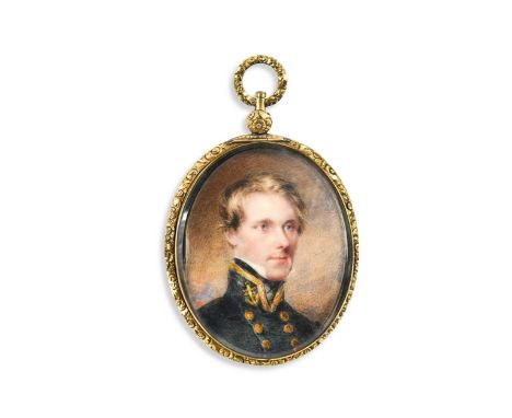 Richard Woodman (1784-1859)Portrait miniature of Hammel Ingold Strutt (1804-1886) in a double-breasted coat with gold buttons