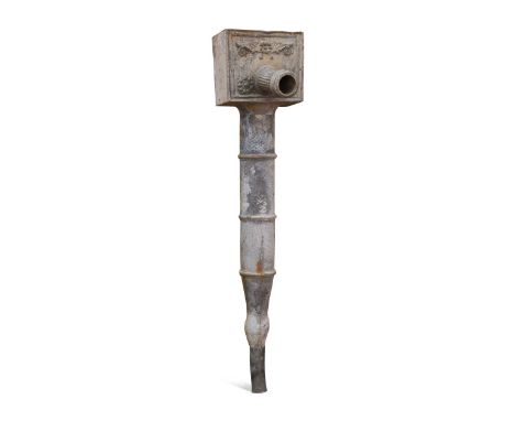 A lead water spout, 18th century, decorated with flowers and foliage91 x 20 x 13cmGeneral knocks and dents, the cistern is ba