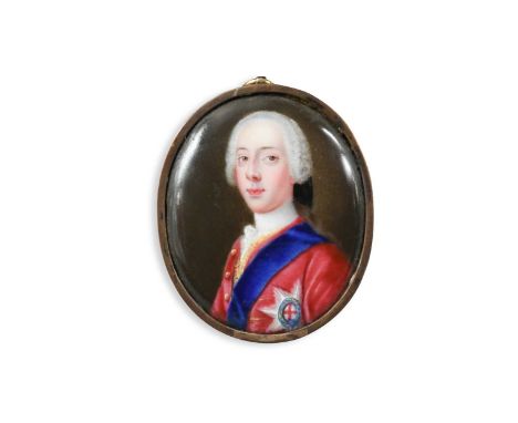 Circle of Christian Friedrich Zincke (1683-1767) Portrait miniature of Henry Benedict Maria Clement Stuart, 'Cardinal Duke of