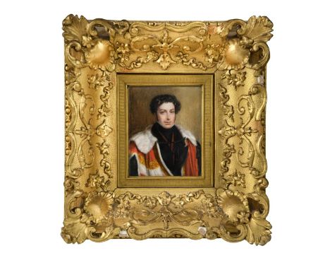 Henry Collen (1798-1879) Portrait miniature of John FitzGibbon, 2nd Earl of Clare, KP, GCH, PC (1792-1851) in peer's robessig