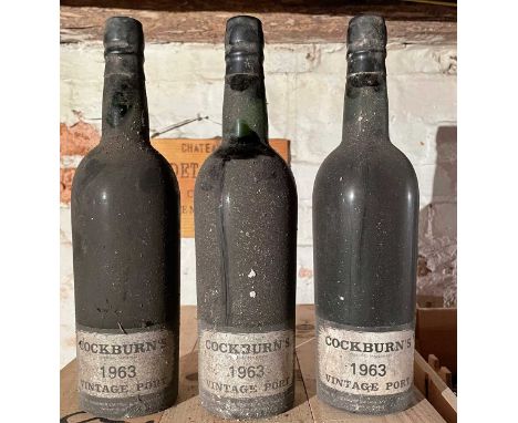Cockburn's Vintage Port 1963,  12 bottles (levels base of neck or better, dusty appearance)