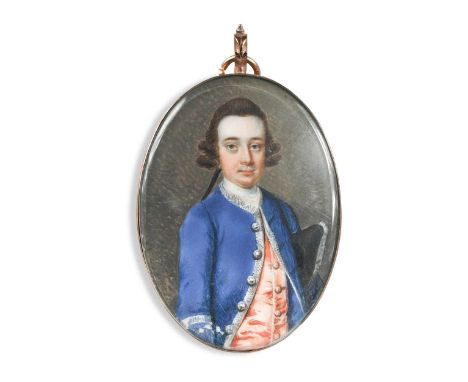 Attributed to Andrew Benjamin Lens (1713 - after 1779) Portrait miniature of a gentleman, thought to be a member of the Warde