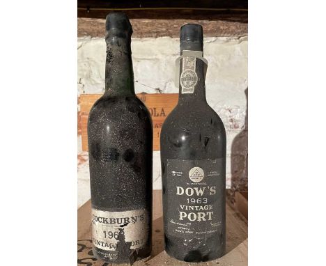 Cockburn's Vintage Port 1963,  1 bottle (top shoulder); Dow's Vintage Port 1963, 1 bottle (top shoulder) (2)