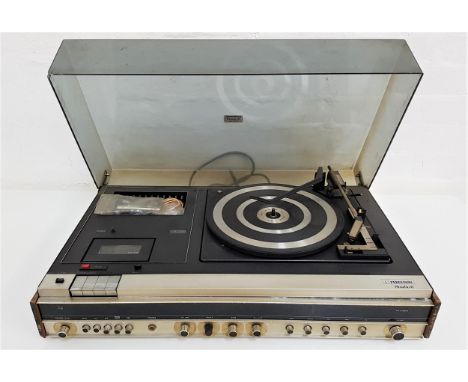 FERGUSON STUDIO 6 MUSIC CENTREwith a smoked plastic lift up lid revealing a record player, cassette player and tuner 