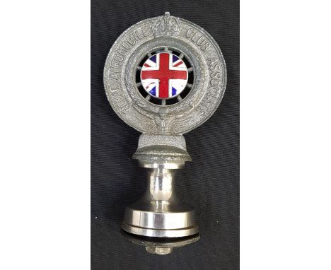 ROYAL AUTOMOBILE CLUB ASSOCIATE CAR MASCOTcentered with the union flag, with fixings, 15cm high 