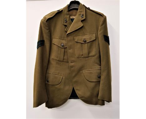 BRITISH ARMY COPORAL'S DRESS UNIFORMof the Scottish Rifles, size 24, together with a pair of tartan trousers 