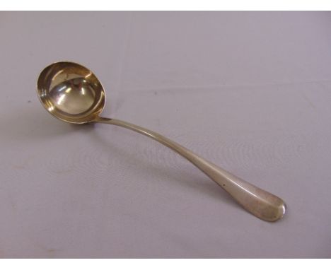 A silver rattail soup ladle, London 1921