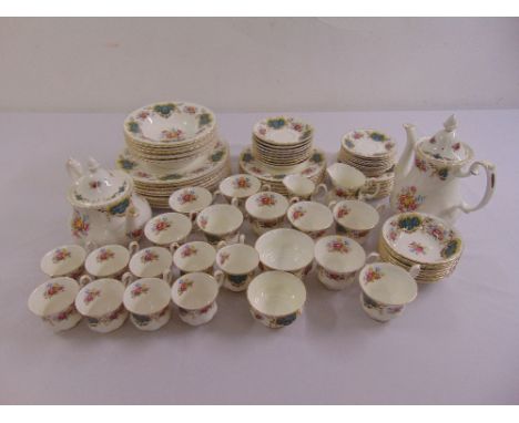 Royal Albert Berkeley dinner, tea and coffee set to include plates, bowls, cups, saucers, coffee pot and teapot (86)