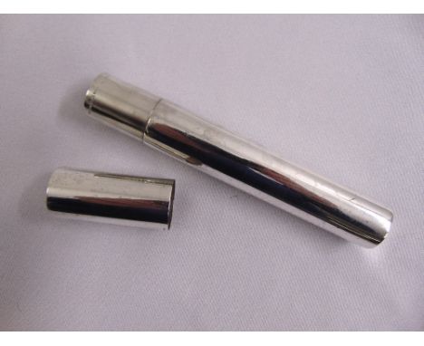 Dunhill silver tubular scarf holder with pull off cover