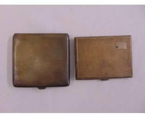 Two engine turned silver cigarette cases