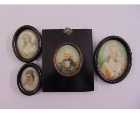 Four miniatures to include a Nelson portrait circa 1803 (4)