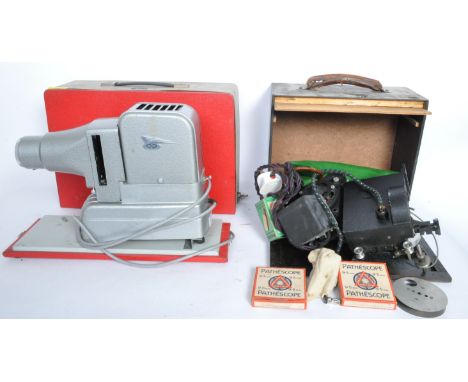 Two vintage 20th century projectors comprising of a Pathoscope Ace projector set with an ebonised carry case together with a 