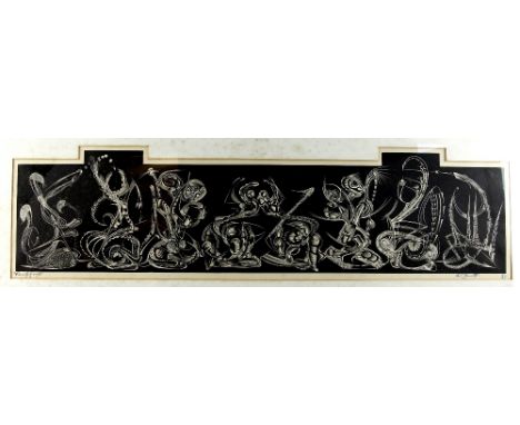 Albert Garrett (British, 1915-1983), 'Family of eight', signed,  limited edition print, numbered 6/25, gallery label verso, 2