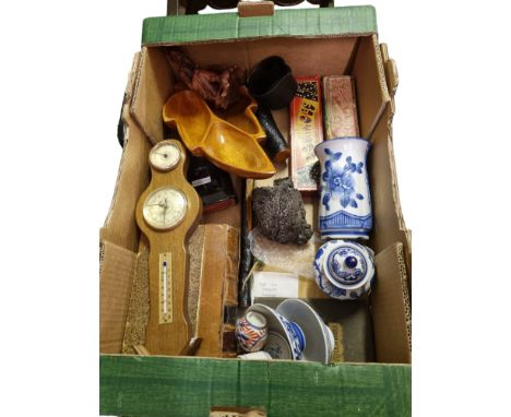 Tray of Mixed Vintage Collectibles including Riley Billiard Balls, Rock of Ages book and more

 