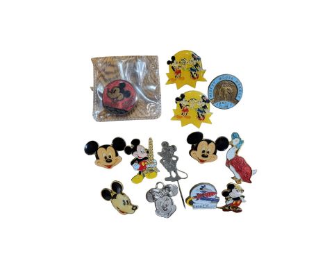 Disney: Vintage Roden Mickey Mouse Weekly "Mickey Chums" Enamel Badge &amp; Jungle Club Badge + Remus Enamel Bades + Other En