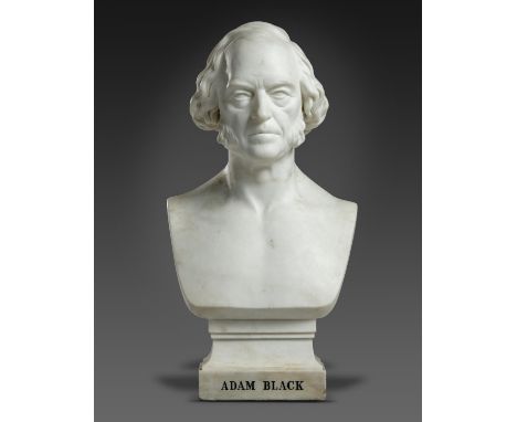 JOHN HUTCHISON, RSA (1833-1910) PORTRAIT BUST OF ADAM BLACK (1784-18740, THE SCOTTISH PUBLISHER AND LIBERAL POLITICIAN  statu