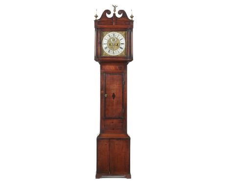 AN ENGLISH OAK EIGHT DAY LONGCASE CLOCK THO DEYKIN, WORCESTER, 18TH C  the brass dial with tulip engraved matted centre, date