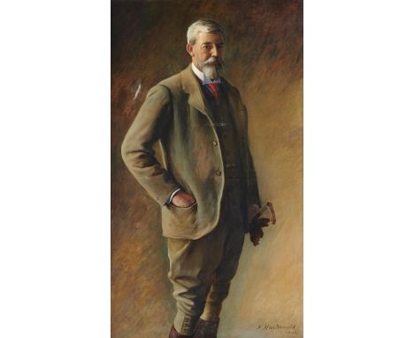 ALEXANDER MACDONALD (1849-1921) PORTRAIT OF HENRY STRUTT 2ND  BARON BELPER OF BELPER, CO DERBY (1840-1914)   three quarter le